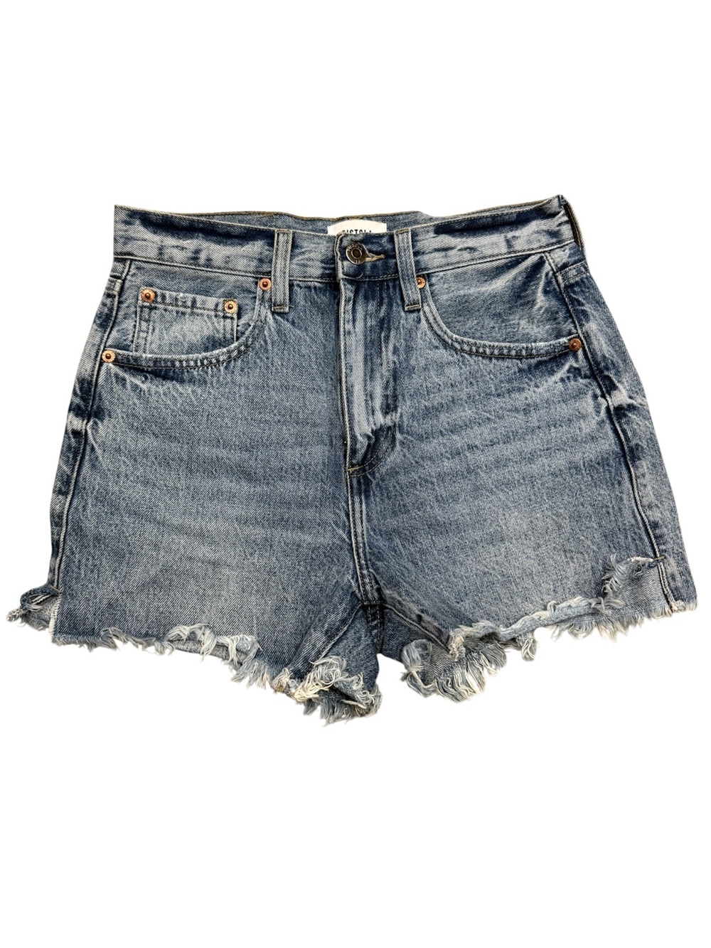 Pistola Maeve Super High Rise Cut Off Denim Shorts Light Wash Size 25
